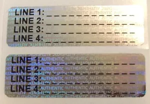 AU625c 100 authentischer kundenspezifischer Druck 0,625"" x 2"" Sicherheitsaufkleber - Bild 1 von 5