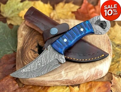 Personalized Damascus Steel Handmade Knife Custom Fixed Blade Hunting Full Tang - Image 1 of 4