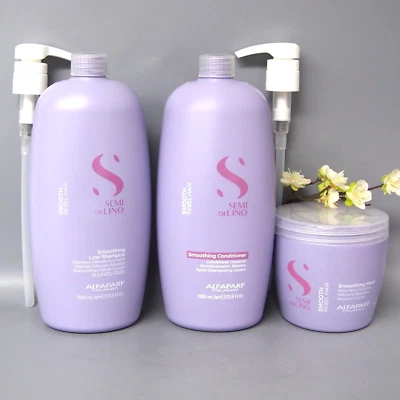 W/ PUMPS Alfaparf Smoothing Shampoo & Conditioner 33.8oz / 1000ml & Mask 500ml - Image 1 of 4