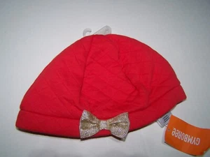 Gymboree Girls Beanie Hat Red with Gold Glitter Bow Size S NWT - Picture 1 of 3