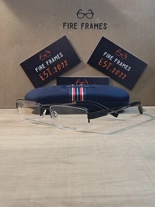 Tommy Hilfiger TH 1070 DYL Black Rectangular Half Rim Frame Eyeglasses 52-18-140 - Picture 1 of 9