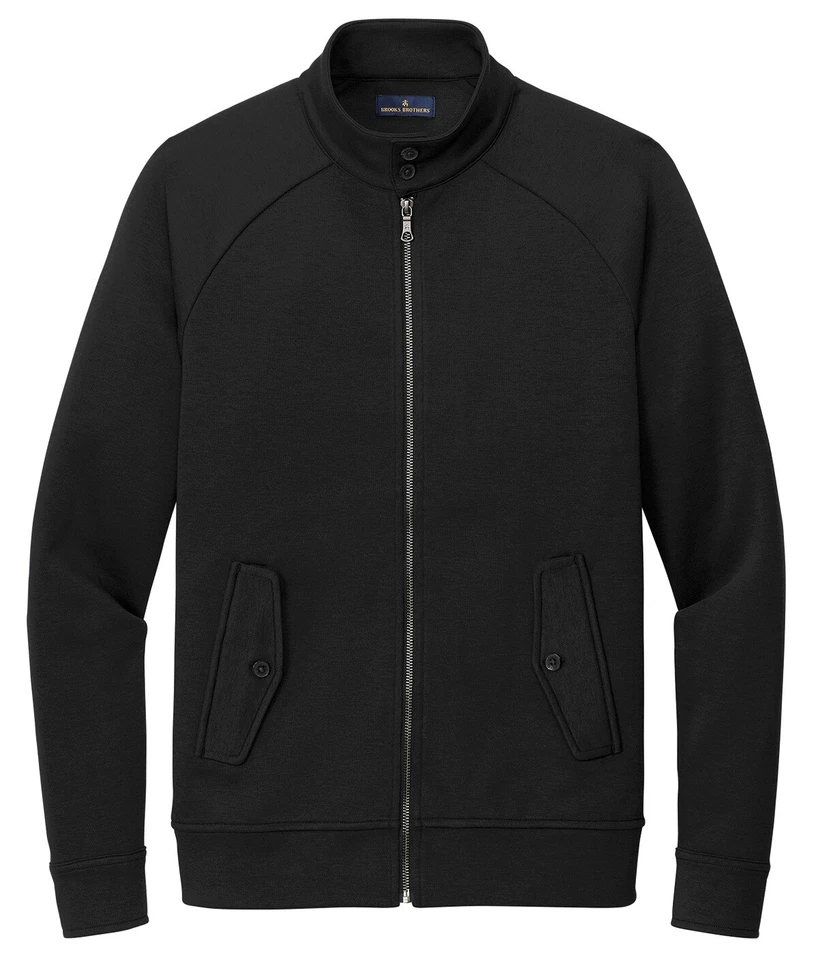 MEN'S DOUBLE KNIT, FULL ZIP JACKET, MID-WEIGHT, CADET COLLAR, POCKETS, XS-4XL - Image 1 of 1