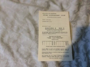 1963 TOTTENHAM HOTSPUR SPURS SUPPORTERS CLUB MEMBERSHIP FORM RES - Picture 1 of 1