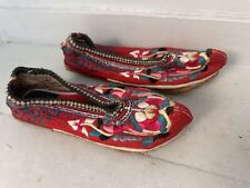 Old Oriental Chinese Silk Needlework Embroidery Shoes.