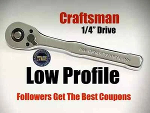 Craftsman Low Profile 1/4-in. Drive Chrome Ratchet - Picture 1 of 2