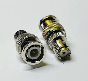 Mini UHF Female to BNC Male 1 PIECE Kenwood Motorol Coax Adapt USA - Picture 1 of 2