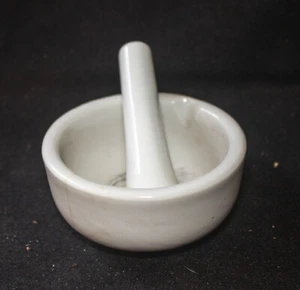 Vintage Porcelain Mortar and Pestle 3 1/2" Diameter - Picture 1 of 7