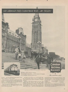 1956 Canadian National Railways Peace Tower RCMP Parliament Ottawa Print Ad - Bild 1 von 1