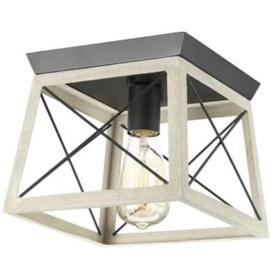 Colección Briarwood encalada una luz granja al ras dos luces grafito Foto 1 de 4