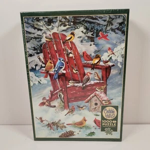 Cobble Hill 1000 Piece Jigsaw Puzzle Cardinal Blue Jay Adirondack Birds Sealed - Picture 1 of 3