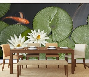 3D Lotus Leaf S024 Wallpaper Mural Self-adhesive Removable Sticker Kids Pa - Picture 1 of 11
