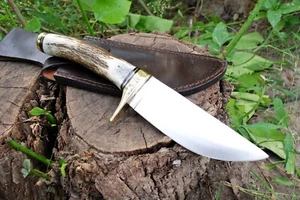 GESCHMIEDETES HANDGEFERTIGTES CUSTOM JAGD SURVIVAL SCHARFES BOWIE MESSER HIRSCHGEWEIH - Bild 1 von 1