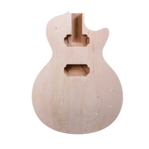 Diy Electric Guitar Body Mahogan Maple Top Guitar Project Unfinished Set in Heel - Picture 1 of 2