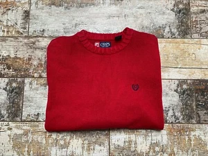 CHAPS Men's Red Crew Neck Cotton Pullover Size L/G - Picture 1 of 5