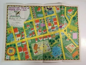 Amos 'n' Andy 1935 Eagle Eye view Map of Weber City Street by Pepsodent Co - Picture 1 of 5