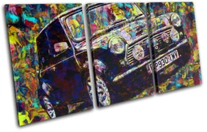 Vintage Retro Farbe Mini Cooper Autos DREIBEL LEINWANDKUNST Bilddruck - Bild 1 von 1