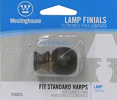 Westinghouse 70005 Oil Rubbed Bronze Finish Ball Lamp Finial Black 1.5" x 2 - Image 1 of 2