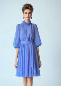 80s puff sleeve dress vintage - Picture 1 of 8
