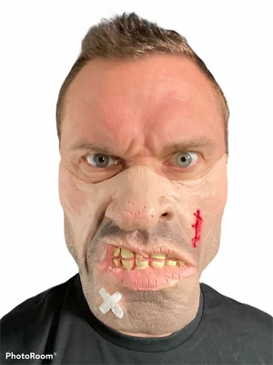 Half Face Thug Hard Man Mask Boxer Funny Adult Costume Accessory Secret Santa - Image 1 of 4