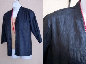 Chico's Travelers Crinkled Jacket Strickjacke Gr. 2 M L mitternachtsblau offene Bluse - Bild 1 von 12