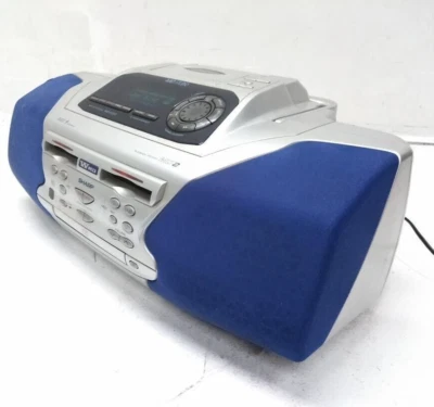 SHARP Double MD/CD Radio Cassette Recorder MD-F200 AC100V 44W 50/60Hz JAPAN USED - Image 1 of 4