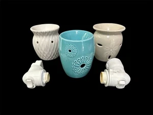 Scentsy Wax Warmers Ceramic Plug In Nightlights Lot of 5 PC Cream Sand Dollar - Picture 1 of 5