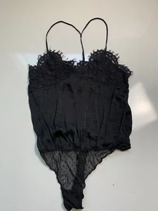 NWT Free People Intimately Fp Sz M Not Tired Thong Bodysuit Black - Picture 1 of 7