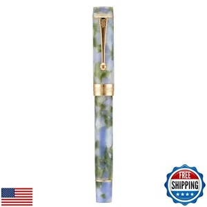 Jinhao 100 Fountain Pen Classic Style Blue Green Acrylic, Fine Point with Con - Picture 1 of 5