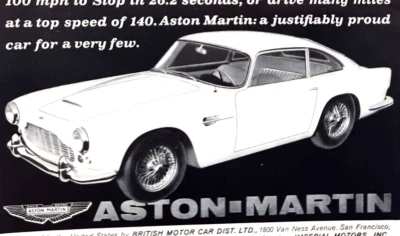 Aston Martin DB4 1962 coche deportivo clásico anuncio impreso vintage David Brown James Bond Foto 1 de 4