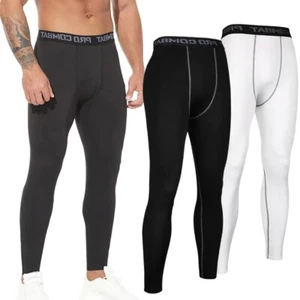 Men's Compression Pants Long Leggings Trousers Base Layer Sports Workout Gym UK - Picture 1 of 13