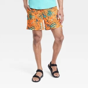 All In Motion Herren Hybrid Shorts 6", orange Palme, Größe S, neu mit Etikett - Bild 1 von 5
