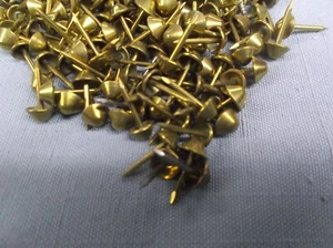 50pcs Vintage Thumb Tacks Push Pin Tacks Gold plain furniture plaque board plate - Picture 1 of 3