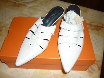 ESCARPINS MULES SABOTS CHAUSSURES FEMME SAN MARINA CUIR DBLE CUIR 41 BEIGE NEUFS - Photo 1/4