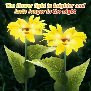 2Pack Sunflower Light Solar Powered Lawn Stake Lamp Waterproof Garden Lawn Decor - Picture 1 of 8