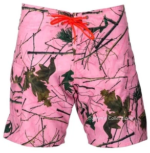 Womens PINK CAMO Board Shorts - Swim Wear - Swim Trunks - Water Sports - Picture 1 of 1