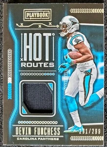 2018 Devin Funchess #291/299 Patch Panthers Panini Playbook Hot Route NFL #HR-21 - Picture 1 of 2