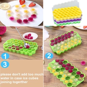 Ice Cube Trays with Lids 3 Pack, Silicone Ice Cube Mold Flexible Easy Release... - Picture 1 of 7
