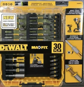 DeWALT 30PC Impact Rated SCREWDRIVING BIT SET Magnetic Screw Lock Sleeve *NEW* - Picture 1 of 4