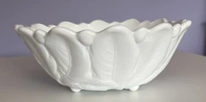 Indiana Glas Milch weiße Lilie Pons Sonnenblume Servierschüssel 9" Durchmesser - Bild 1 von 10