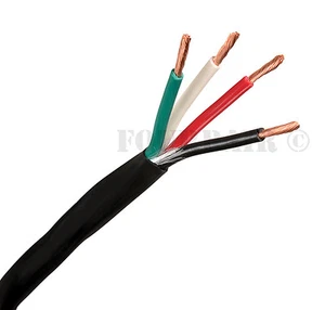 14 AWG Gauge 14/4 In-Wall Outdoor Burial UV CL3 Speaker Wire Cable Black 100FT - Picture 1 of 1