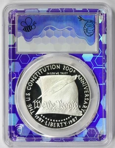 1987-S Constitution Silver Commemorative $1 PR 69 DCAM PCGS Bee Purple Label - Picture 1 of 4