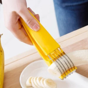 Geschirr Bananenschneider Edelstahl geschnitten Schinken Wurstschneider - Bild 1 von 7
