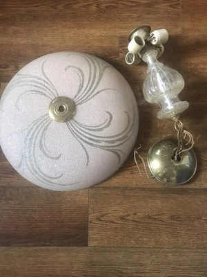 Luminária de teto suspensa antiga abajur abajur abajur de vidro -deco Fine!! 2 peças - Imagem 1 de 4