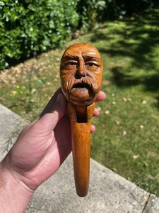 Black Forrest Carving Antique Nutcracker Otto Von Bismarck 19th Century Wooden - Picture 1 of 12