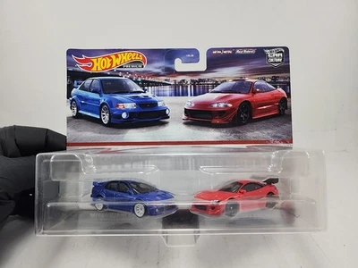 Hot Wheels Exclusive 1: 64 2 Pk - Mitsubishi 95 Eclipse & Lancer Evo VI 2020 - Image 1 of 4