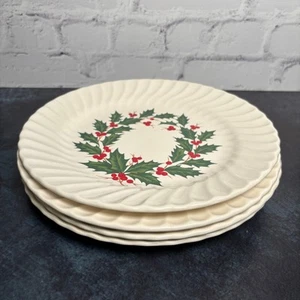 Vintage MCM Scio Japan Holly Berry Dinner Plates, Set of 4 - Picture 1 of 5