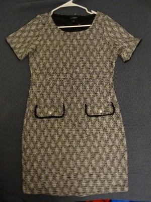 Isaac Mizrahi Dress Womens Small Short Sleeve Textured Tweed Pockets Chic - Image 1 of 4