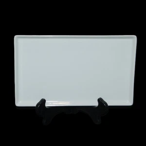 CB2 White Ceramic Rectangular Dining Serving Tray Plate Dish 10 5/8" x 6 1/2" - Picture 1 of 2