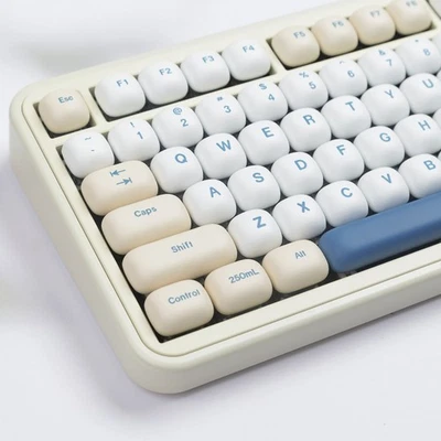 Cute Blue MOG Profile Soy Milk Dye Sublimation PBT Keycap Set Kawaii Keycaps - Image 1 of 4