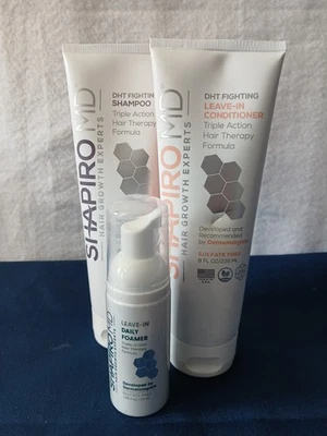 SHAPIRO MD Kit de Crecimiento del Cabello-DHT Champú Lucha + Acondicionador Sin Encender + Juego de Espuma Diario Foto 1 de 4